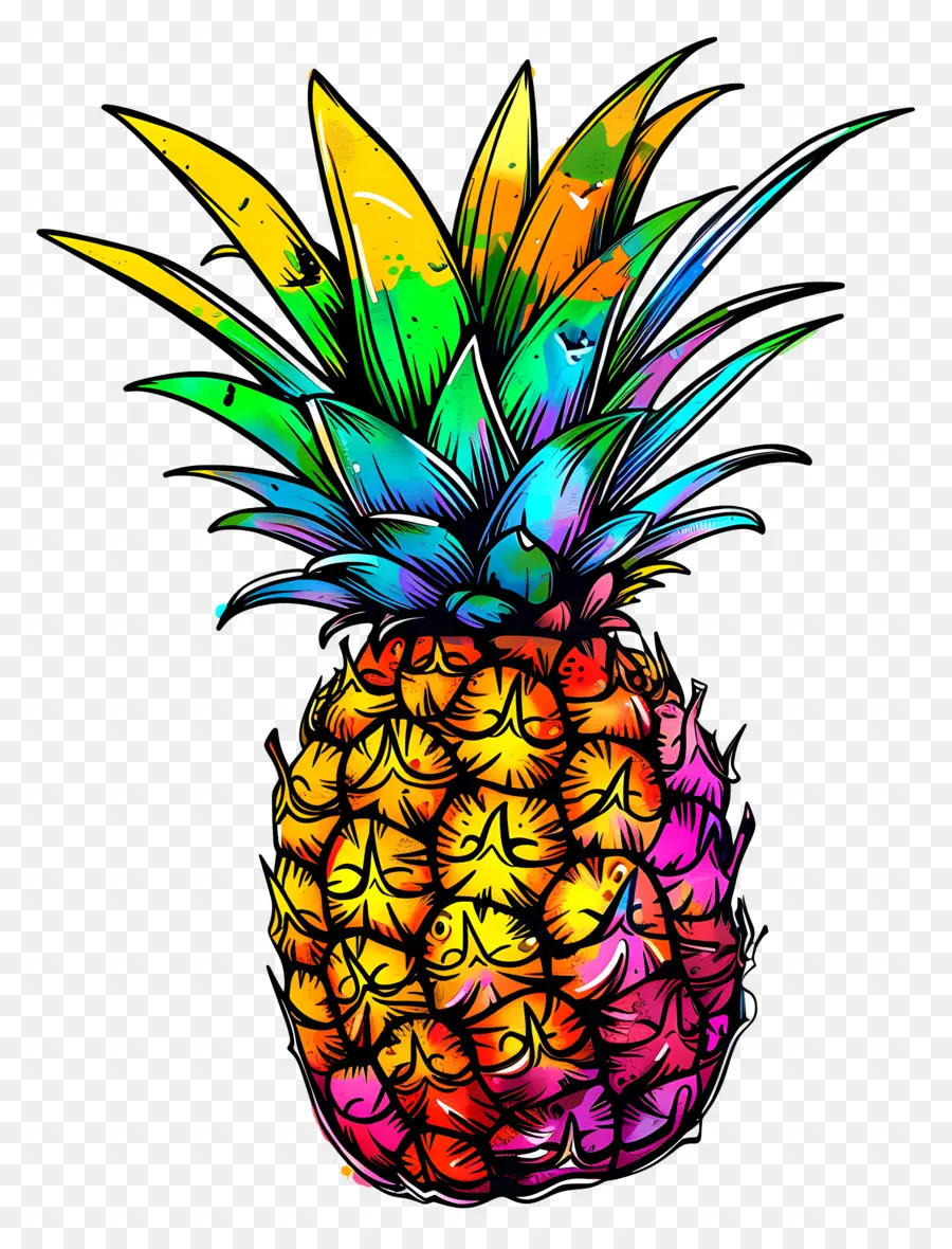 Ananas，Renkli Ananas PNG