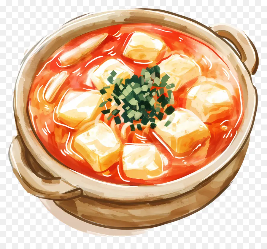 Peynirli Tteokbokki，Tofu Çorbası PNG