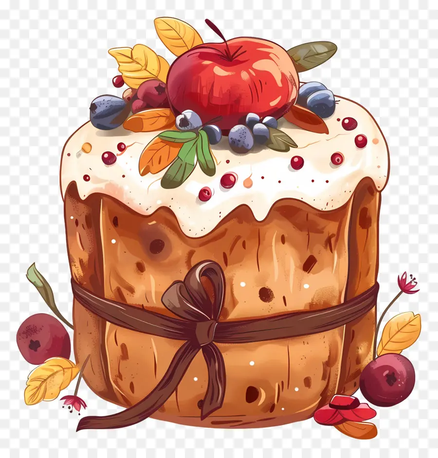 Panettone，Dekore Edilmiş Pasta PNG