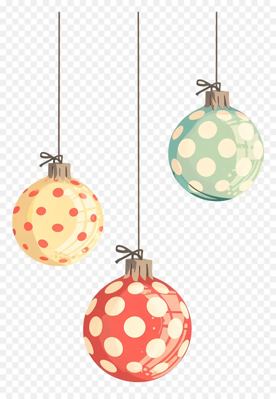 Noel Polka Nokta Topları，Polka Dot Süslemeleri PNG