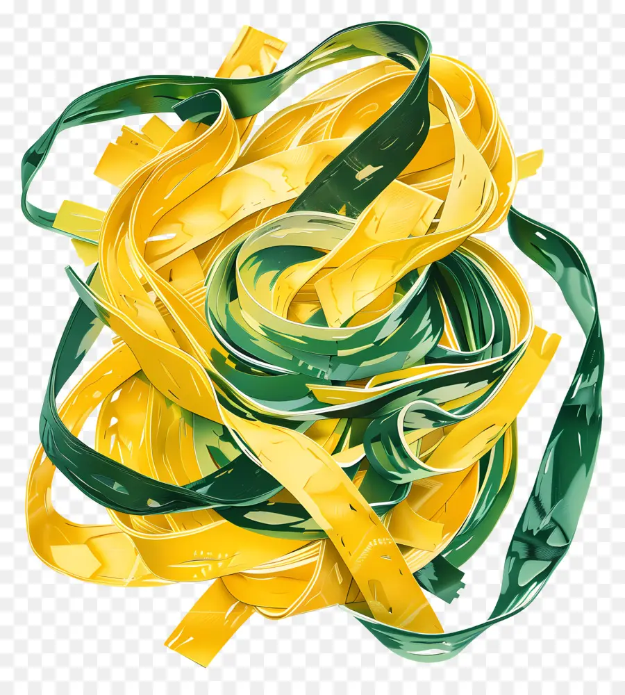 Fettuccine，Sarı Ve Yeşil Erişte PNG