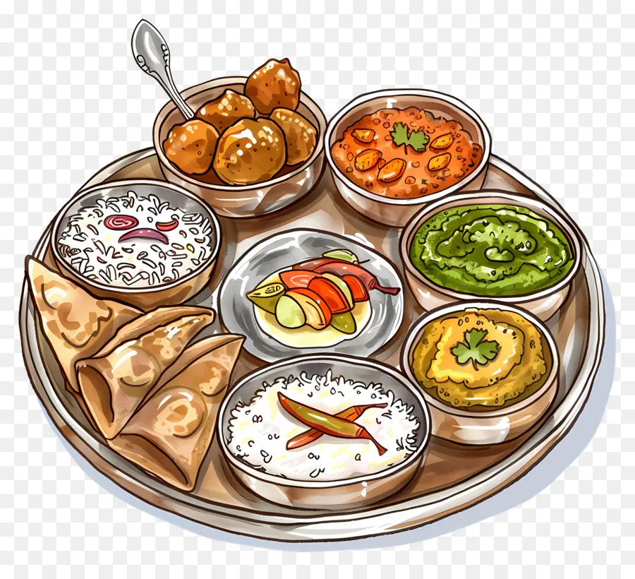 Hint Thali Tabağı，Thali PNG