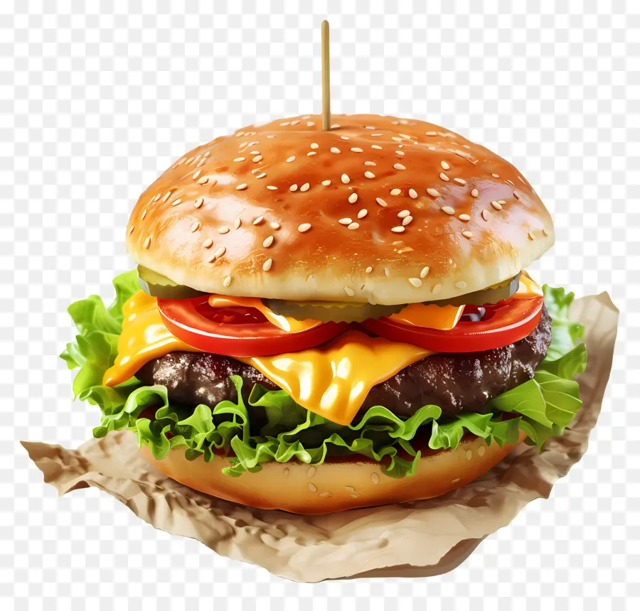 Cheeseburger，Hamburger PNG