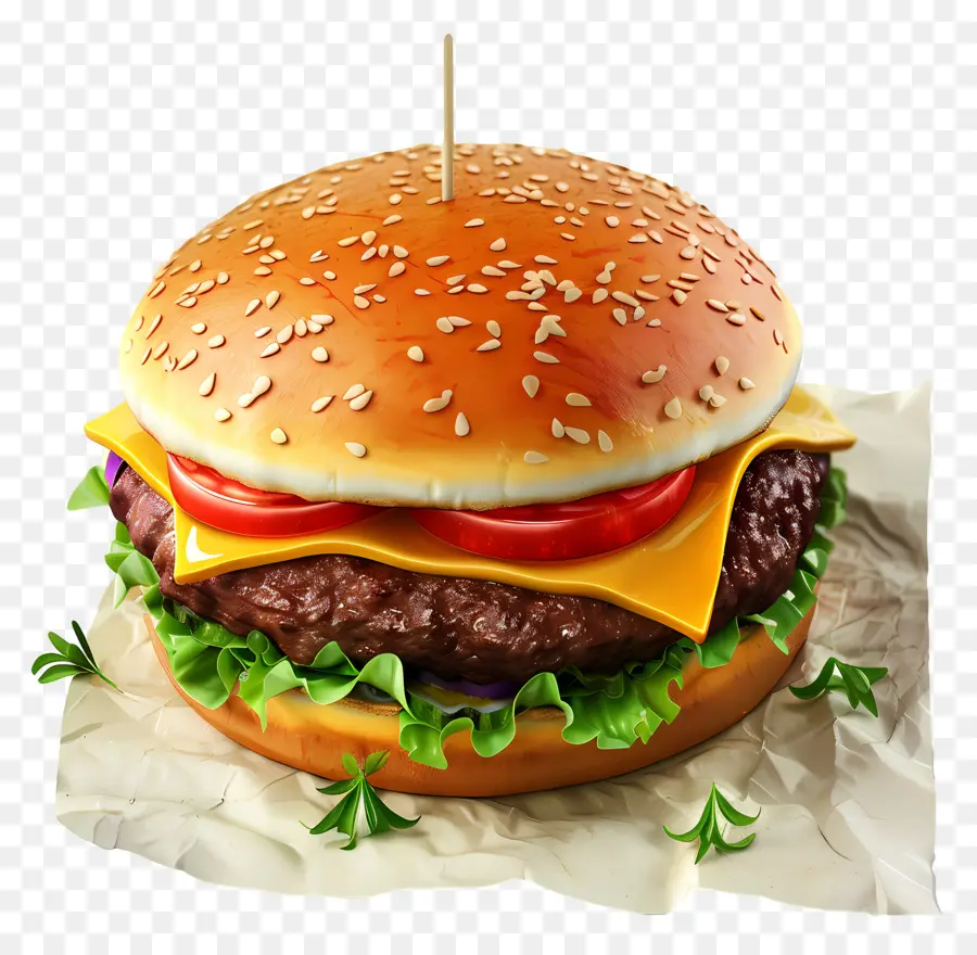 Cheeseburger，Hamburger PNG