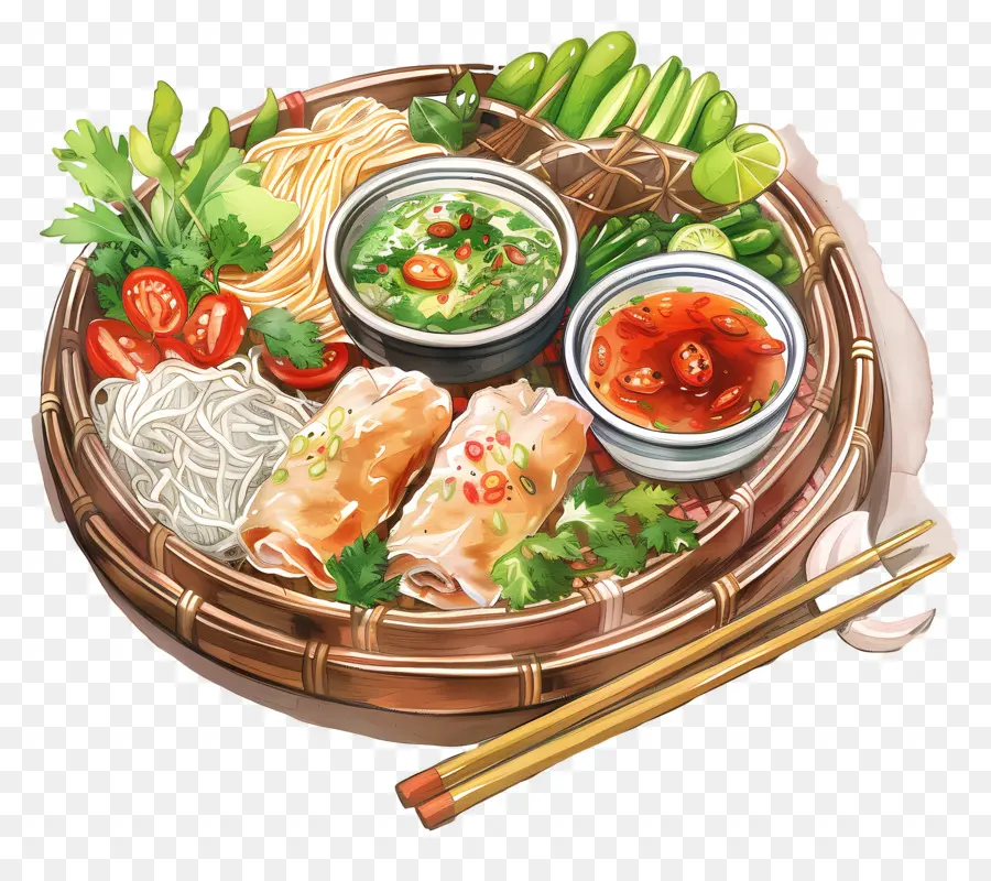 Vietnam Mutfağı，Vietnam Yemek Tabağı PNG