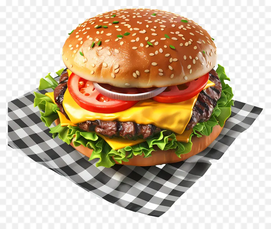 Cheeseburger，Hamburger PNG