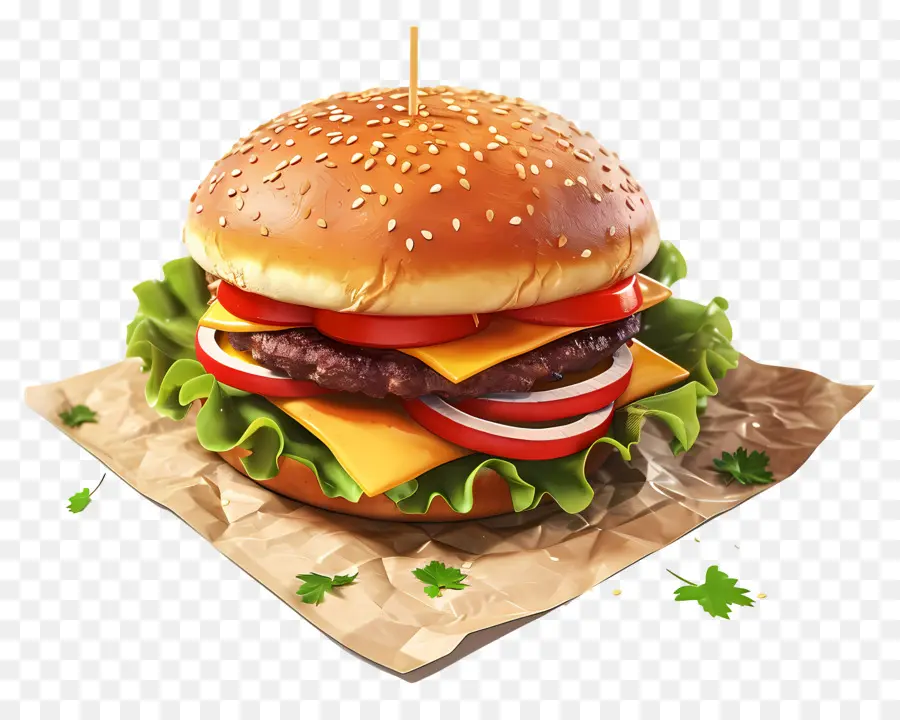 Cheeseburger，Marul PNG