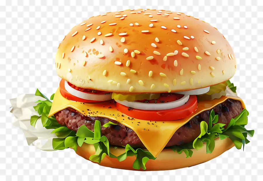 Cheeseburger，Hamburger PNG