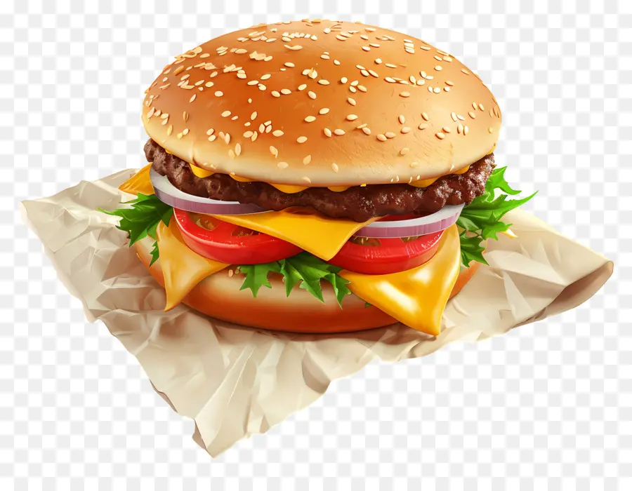 Cheeseburger，Hamburger PNG