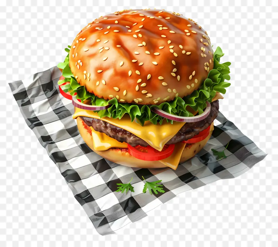 Cheeseburger，Hamburger PNG