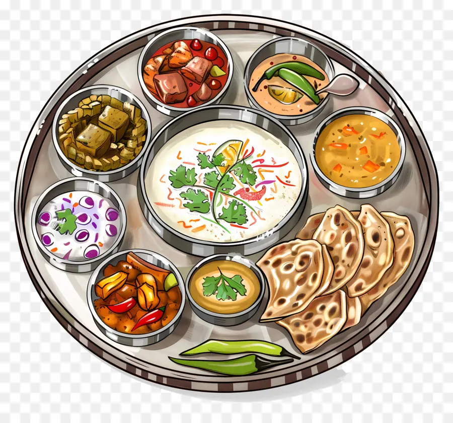 Hint Thali Tabağı，Thali PNG