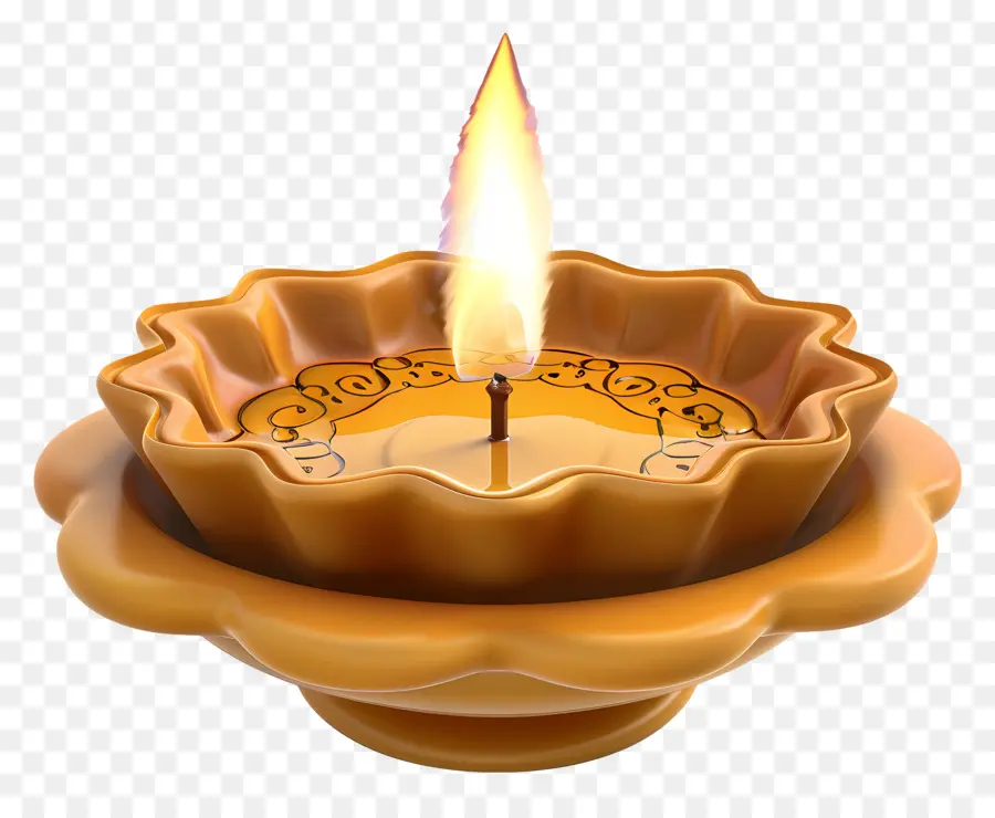 Diwali Diya，Yanan Yağ Lambası PNG