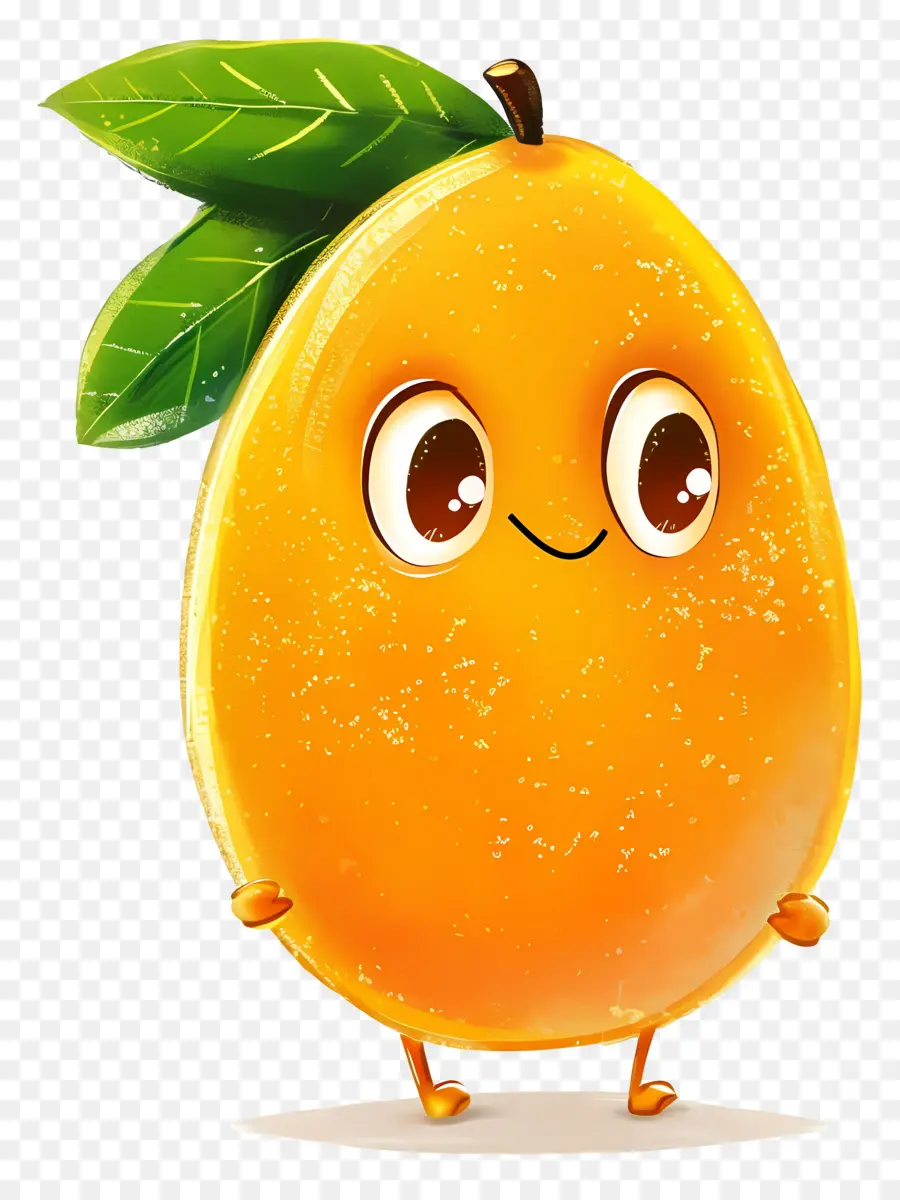 Karikatürize Et Mango，Gülümseyen Turuncu PNG