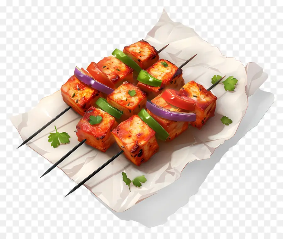 Paneer Tikka，şiş PNG