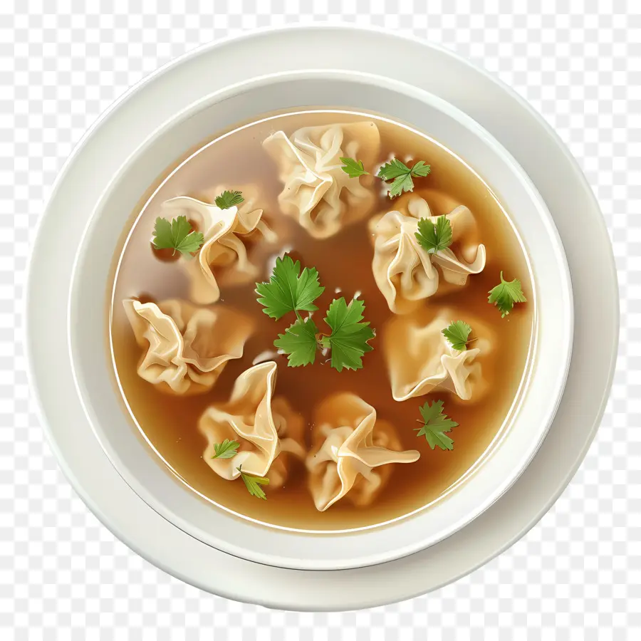 Wonton çorbası，Mantı çorbası PNG