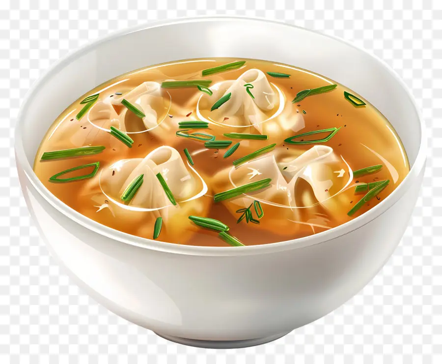 Wonton çorbası，Baharatlı Çorbada Köfte PNG