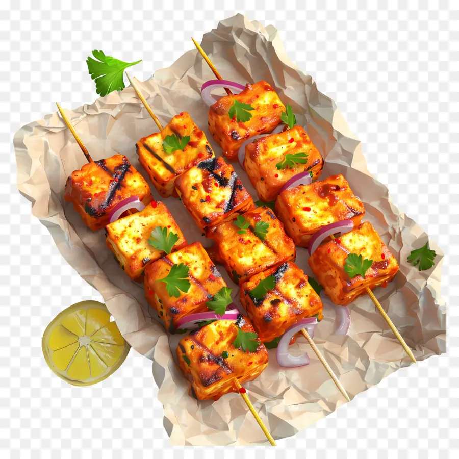 Paneer Tikka，Izgara Şiş PNG