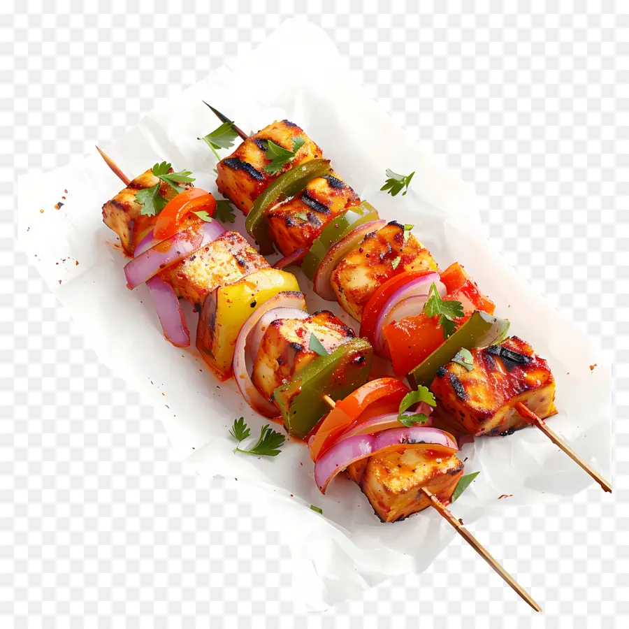 Paneer Tikka，Şişler PNG