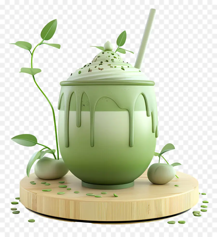 Matcha Içeceği，Yeşil Smoothie PNG