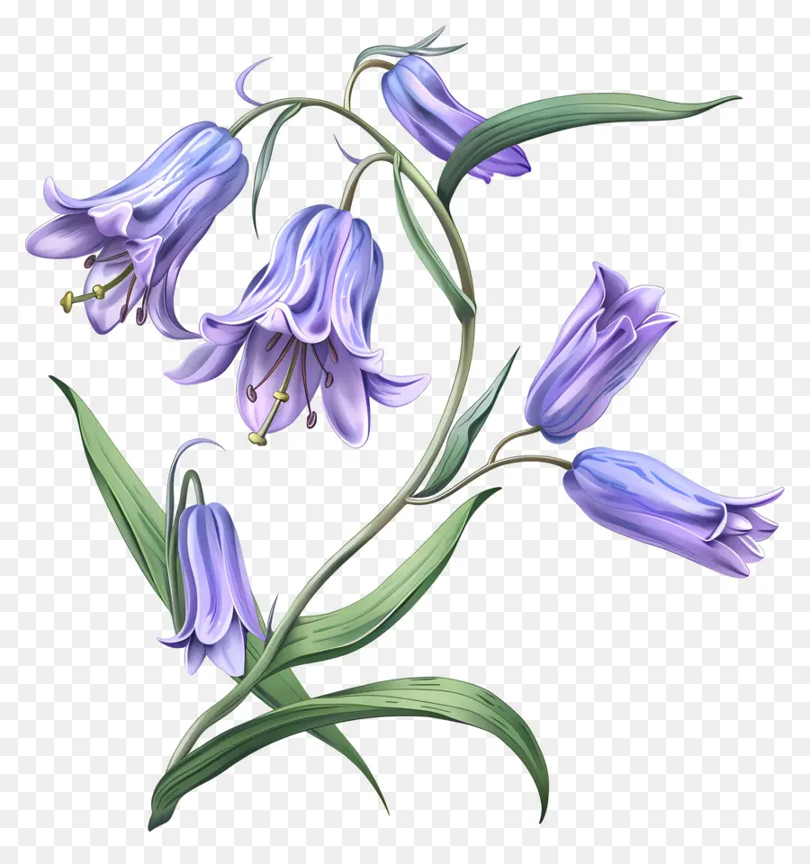 Mavi çan çiçeği，Bluebells PNG