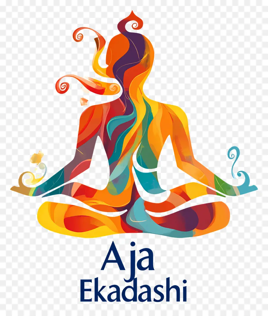 Aja Ekadashi，Renkli Meditasyon Figürü PNG