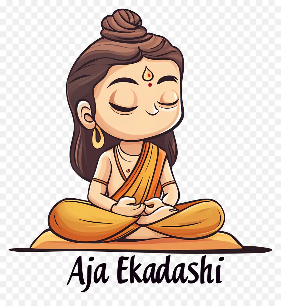 Aja Ekadashi，Meditasyon Yapan Kişi PNG