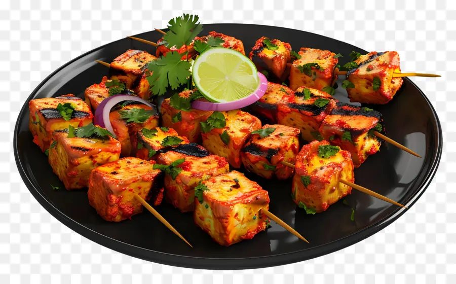 Paneer Tikka，Şişler PNG