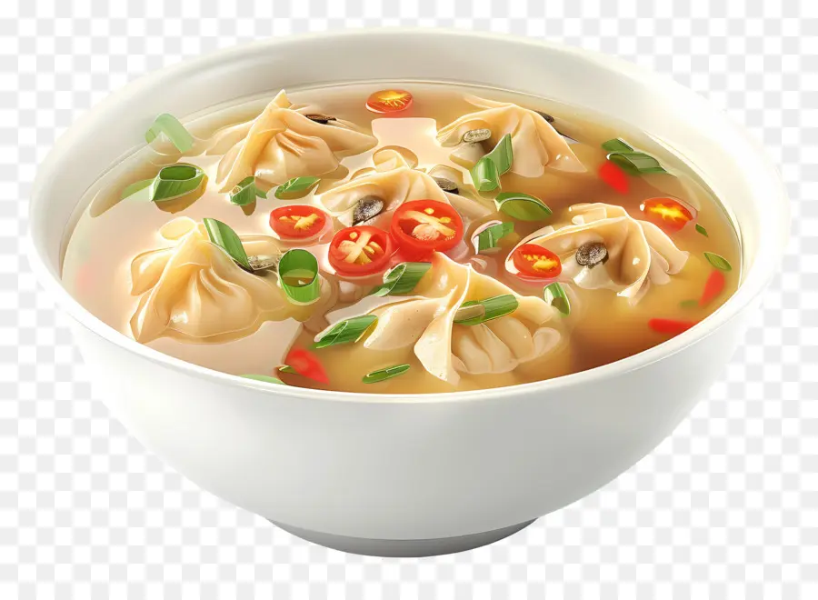 Wonton çorbası，Baharatlı Çorbada Köfte PNG