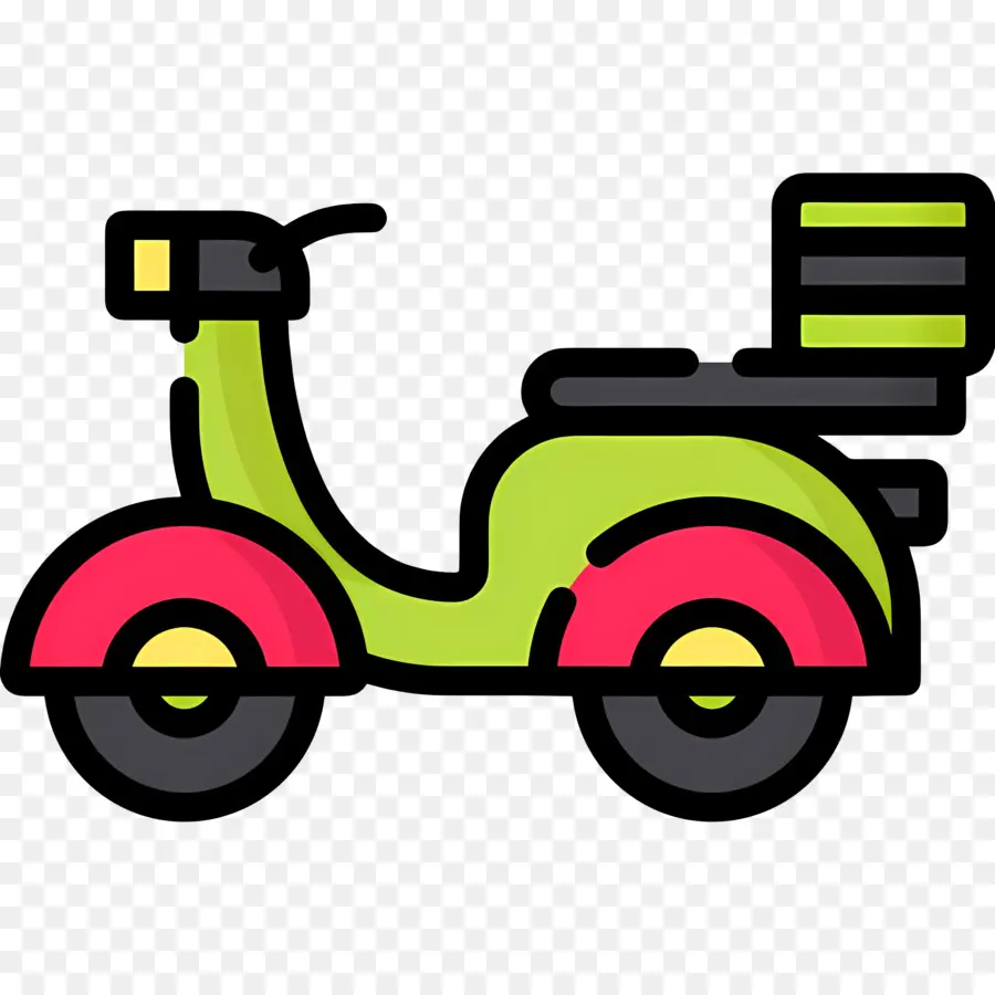 Vintage Motosiklet，Renkli Scooter PNG