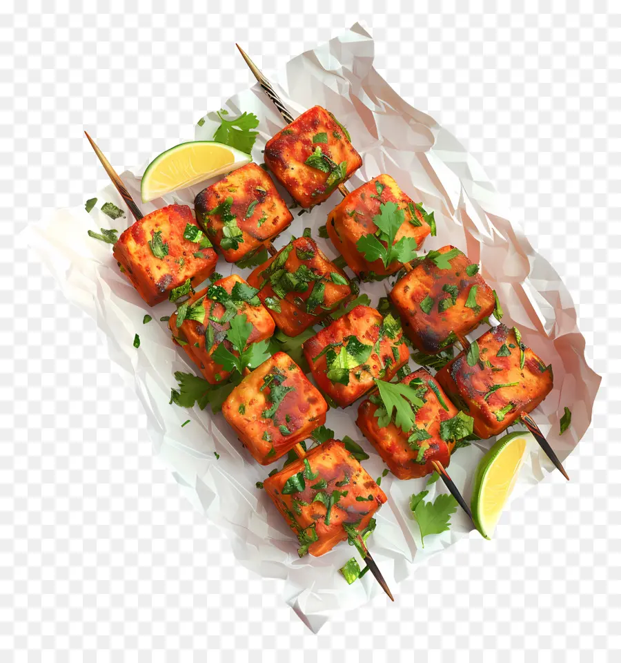 Paneer Tikka，Şişler PNG