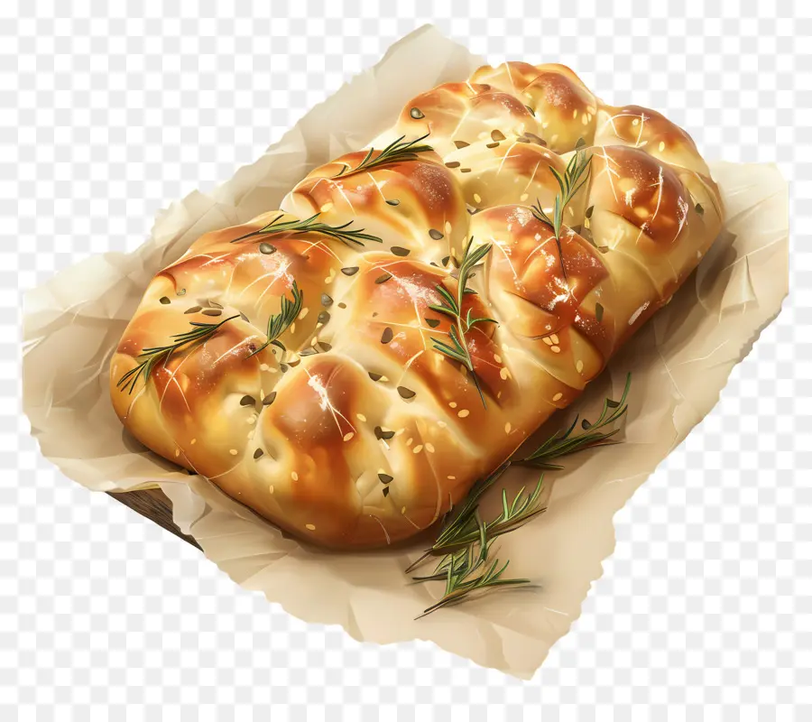 Focaccia Ekmeği，Biberiye PNG