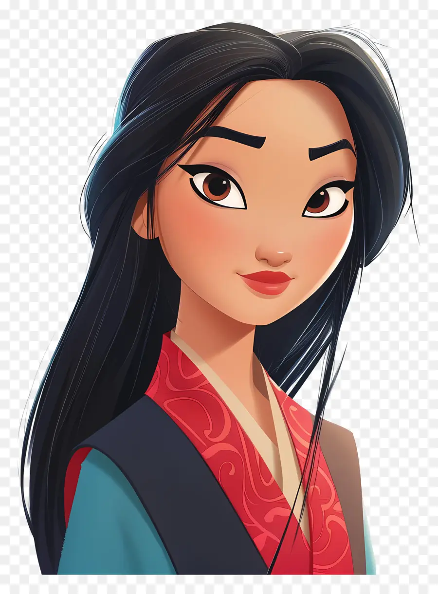 Mulan Prensesi，Animasyonlu Kız PNG