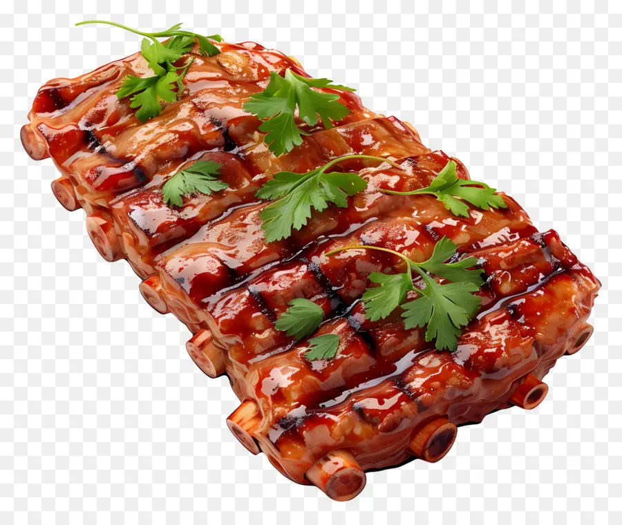 Pişmiş Et，Barbekü Kaburga PNG