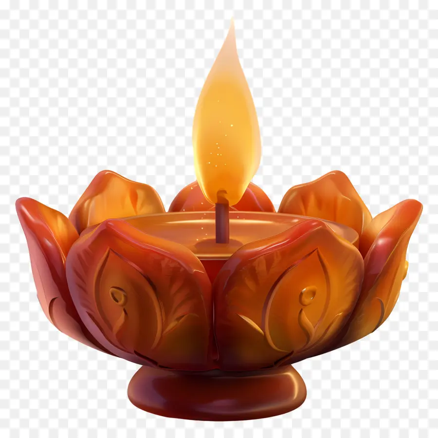 Dia Lambası，Lotus Tutucuda Mum PNG