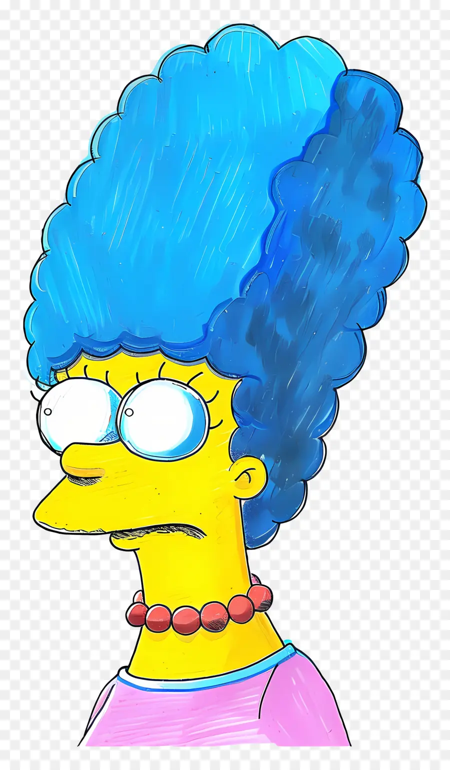 Marge Simpson，Mavi Saçlı Kadın PNG