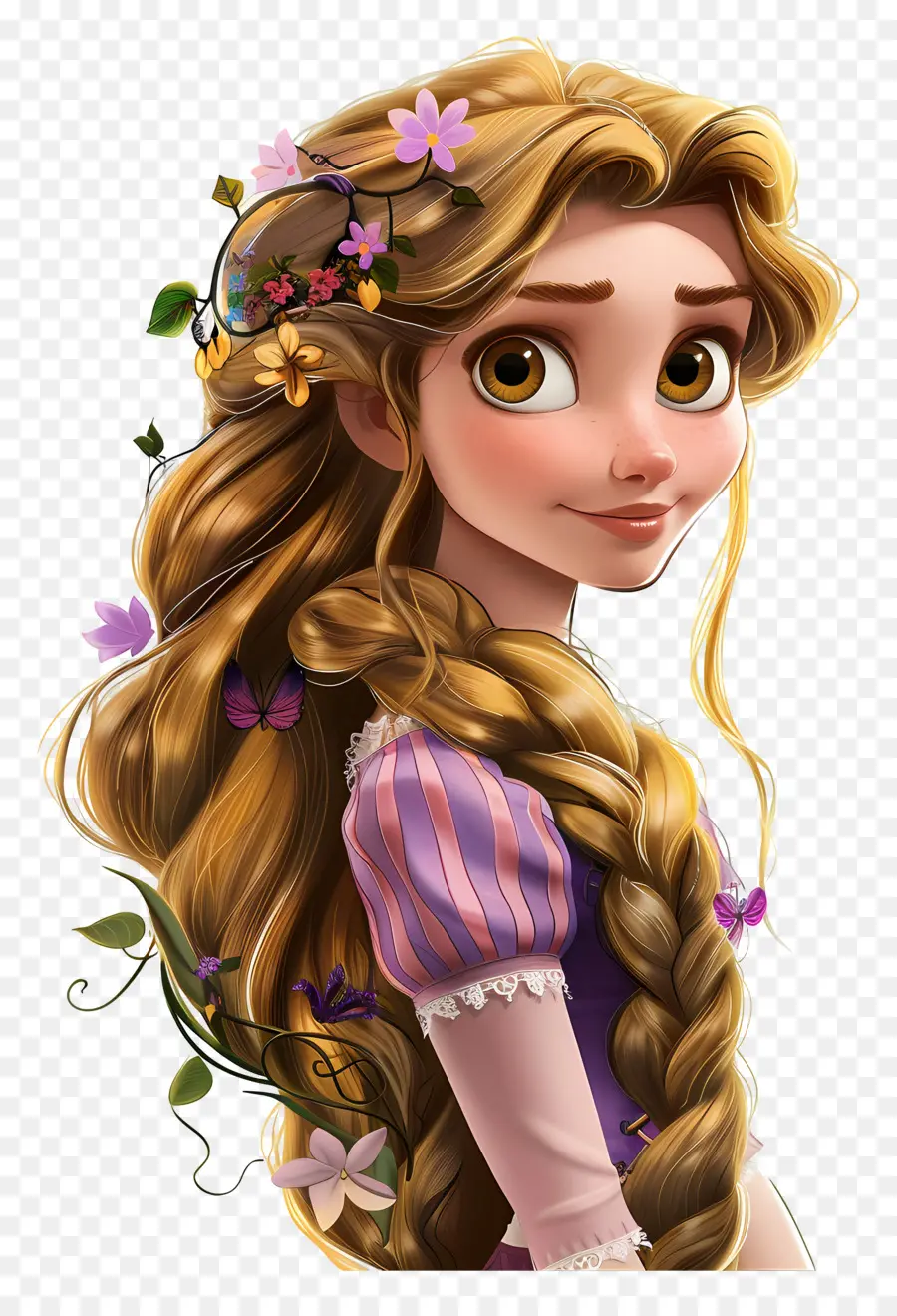 Rapunzel Prensesi，Sarışın çizgi Film Kız PNG