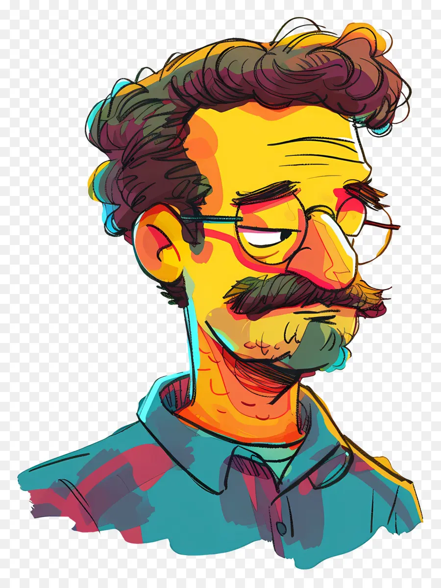 Ned Flanders，Renkli Adam Portresi PNG