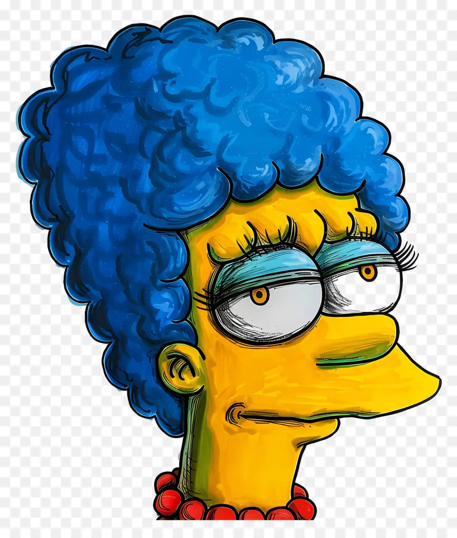 Marge Simpson，Mavi Saçlı çizgi Film Karakteri PNG