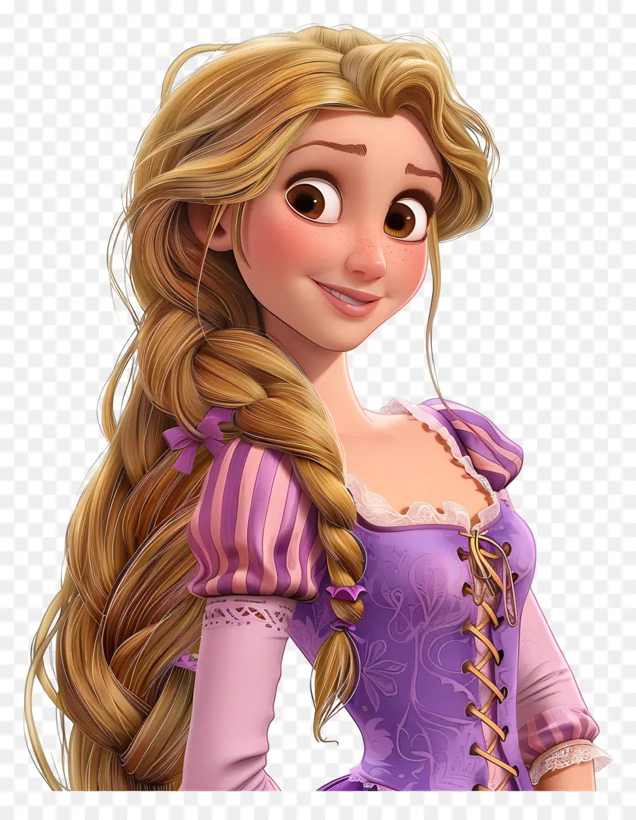 Rapunzel Prensesi，Sarışın çizgi Film Kız PNG