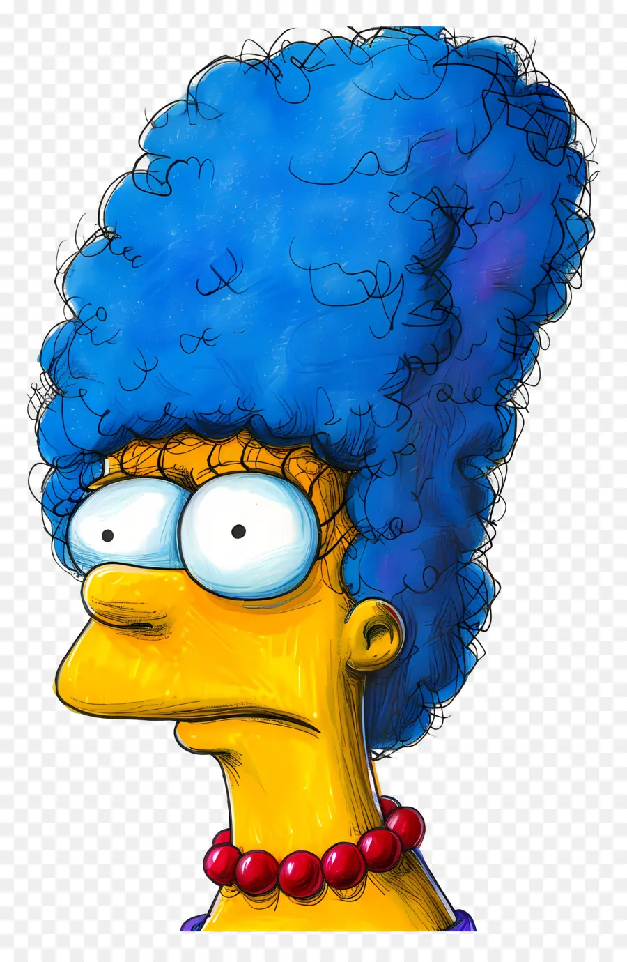 Marge Simpson，Mavi Saçlı çizgi Film Karakteri PNG