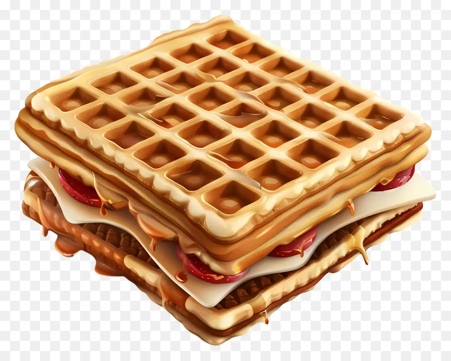 Waffle Sandviç，Gözleme Sandviçi PNG