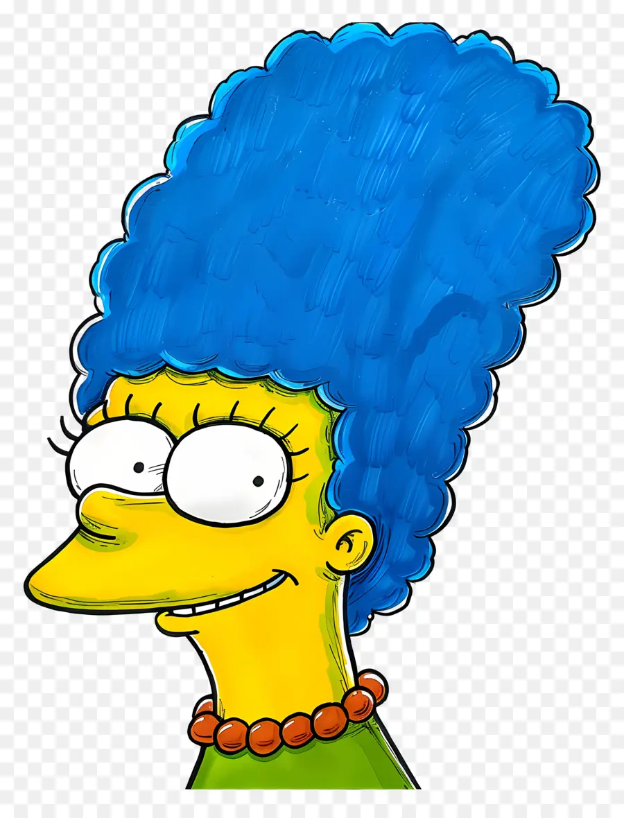 Marge Simpson，Gözlüklü Mavi Saçlı Karakter PNG