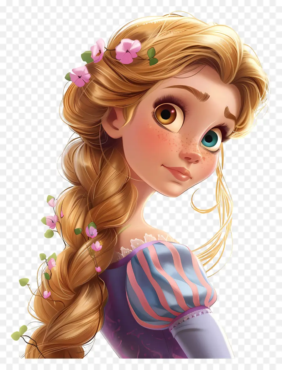 Rapunzel Prensesi，Sarışın çizgi Film Kız PNG