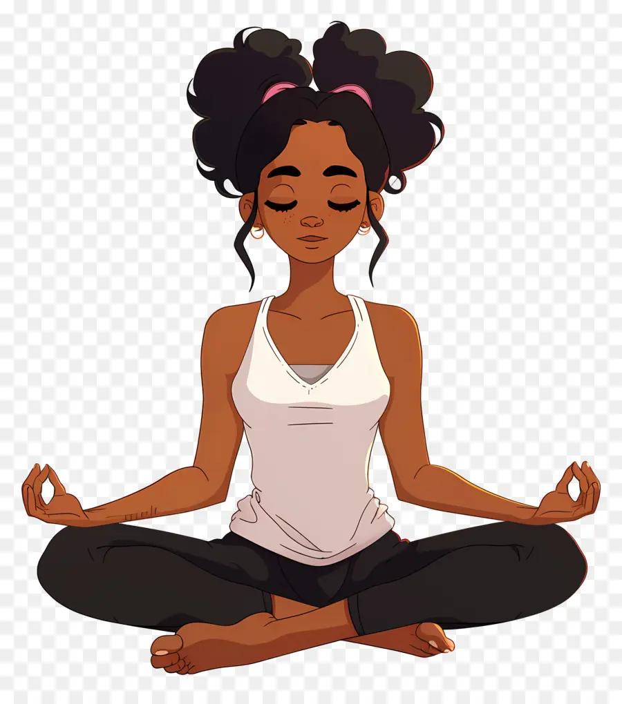 Kız Yoga Meditasyonu，Yoga Pozu PNG