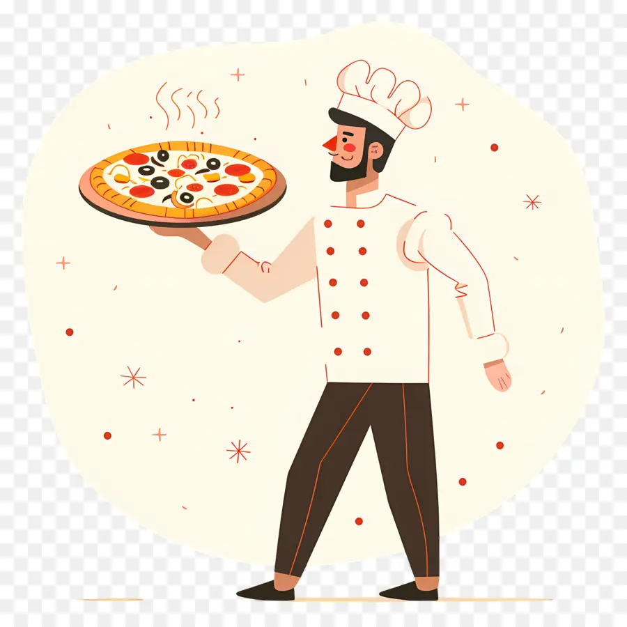 Şef Pizza Taşıyan，Pizza Şefi PNG