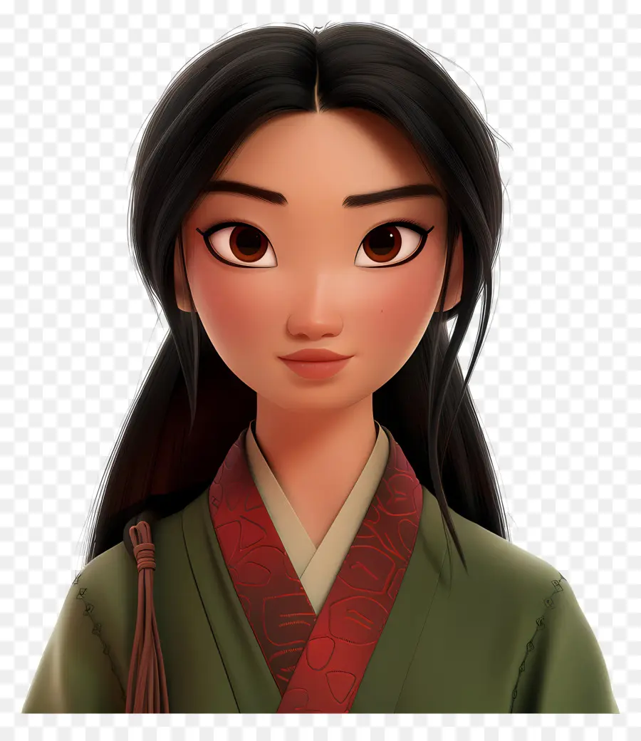 Mulan Prensesi，Animasyonlu Kız PNG