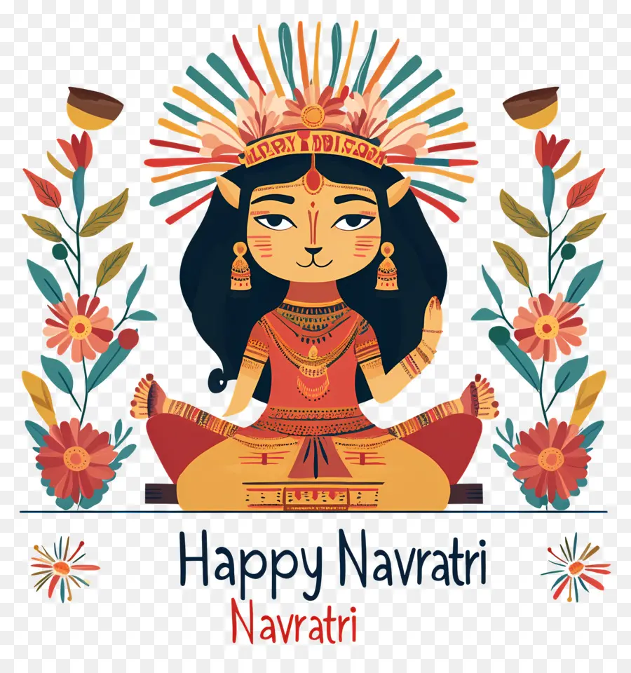 Mutlu Navratri，Navratri Tanrıçası PNG