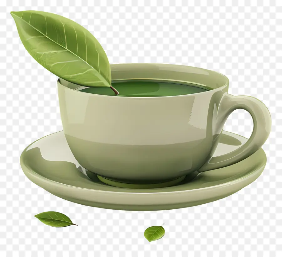 Matcha Çayı，Beyaz Fincan PNG