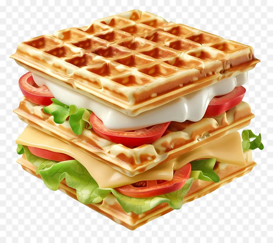 Waffle Sandviç，Gözleme Sandviçi PNG