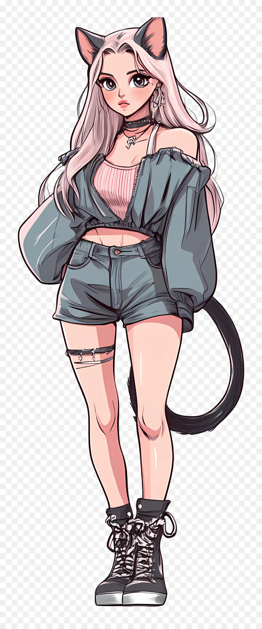 Kedi Kız，Anime Kız PNG